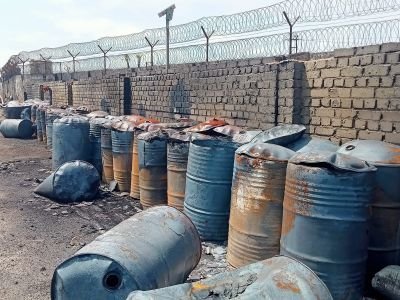 FIRE AFFECTED STOCK OF SCRAP (STRUCTURAL STEEL, GI SHEET & BURNT GI DRUMS) APPROX. 40 TO 42 MT (ACTUAL WEIGHMENT AT THE TIME OF LIFTING)